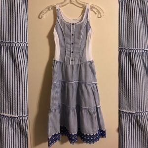 Blue and White Striped Dress